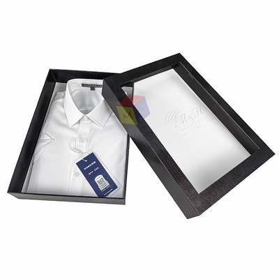 Buy Texture Paper Apparel Packaging Box Luxury Custom T Shirt Packaging Box online manufacture