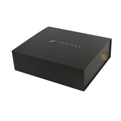 Luxury Rigid Cardboard Collapsible Folding Packaging Black Clothing Boxes With Magnetic Closure