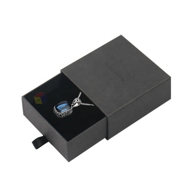 Custom Cardboard Square Slide Out Jewelry Box Gift Packaging With Foam Insert