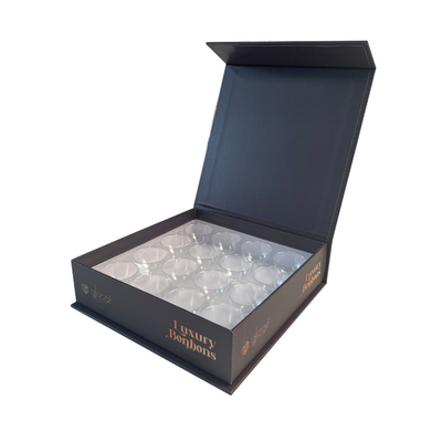 Custom Stamped Logo Foil Small Hot Chocolate Bon Bon Packaging Gift Boxes for Safe