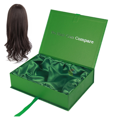 Luxury Design Custom Wig Packaging Boxes Rigid Cardboard With Ribbon Closure