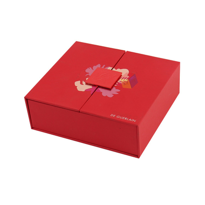 Custom Logo Double Door Design Magnetic Closure Paper Gift Lip Gloss Packaging Box with Foam Insert Rigid Boxes