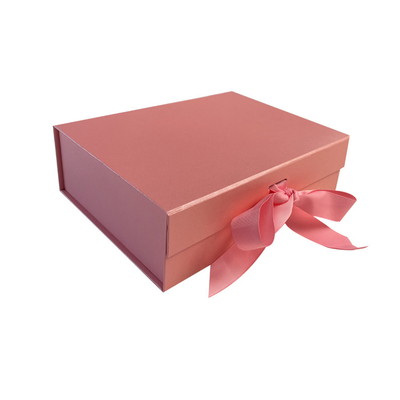 Custom Handmade Magnetic Close Book Shape Rigid Cardboard Ribbon Gift Paper Boxes Flat Folding Packaging