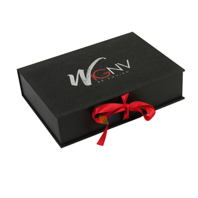 Custom Hair Extension Packaging Box Glitter Paper Portable With Satin Lining