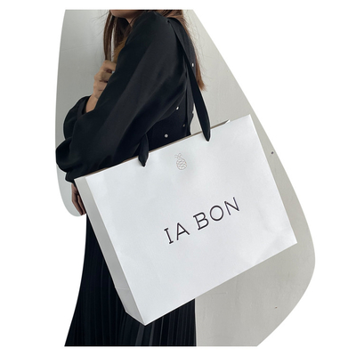 Black Luxury Custom Printed Paper Bag With Handle Eco Friendly Biodegradable