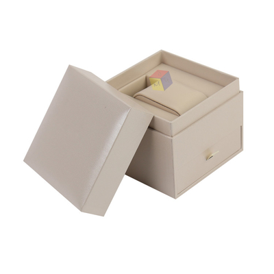 Custom Logo Watch Packaging Box with Hard Paper Sleeve and Luxury PU Leather Cover
