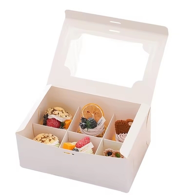 Recycled Customized Takeaway Food Packaging Brown Kraft Paper Dessert Boxes With Clear Pvc Window