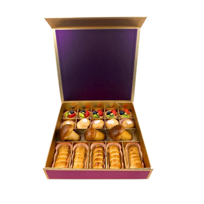 Magnetic Closure Diwali Sweets Gift Box Customizable With Gold Paper Divider