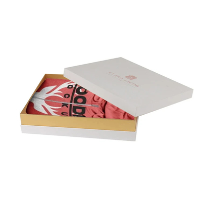 Luxury Customizable T Shirt Packaging Box  Lid And Base Rigid Cardboard