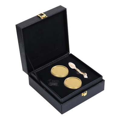 Leather MDF Cardboard Caviar Gift Box With Foam Insert Moisture Resistant