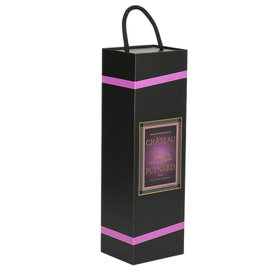 Wholesale Custom Luxury Black Paper Magnetic Folding Cardboard Wine Gift Box Single Bottle Packaging