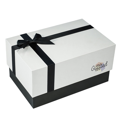 White Rigid Cardboard Gift Packaging Box Coffee Mug Gift Box With Foam Insert Tray
