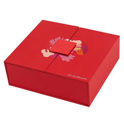 Luxury Red Double Door Gift Packaging Box Moisture Proof Magnetic Closure Gift Box