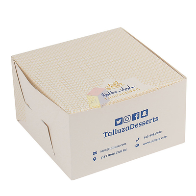 Eco Friendly Food Paper Gift Box Food Grade Folding Cake Bakery Boxes 10*10