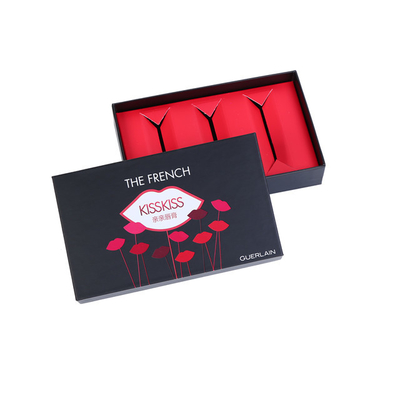 Wholesale Black And Pink Custom Logo Cosmetic Set Paper Lip Gloss Packaging Box Lid And Base Design With Insert