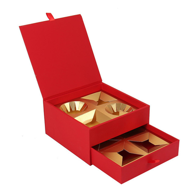 Fashion Design Luxury Soft Paper Rigid Cardboard Mooncake Packaging Box Custom Logo Magnetic With Divider