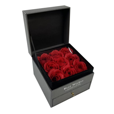 Handmade Romantic Bouquet Creative Valentine Luxury Gift Box Packaging Custom Cardboard Sliding Drawer