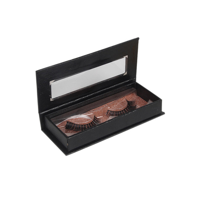 Empty Customized Own Logo Magnetic Close Paper Gift Eyelashes Box Packaging With Pvc Window