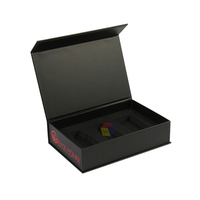Premium Matte Black Magnetic Closure hard Cardboard Paper Packaging Box With Eva Insert Custom Design Print