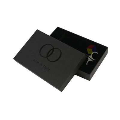 Luxury Black Custom Glossy Logo 2 piece Paper Rigid Cardboard Gift Packaging Box With Lids