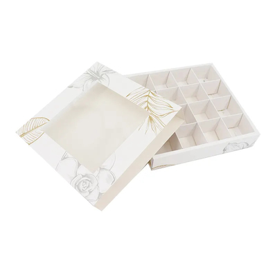 Custom Luxury Paper Gift Food Candy Chocolate Bonbon Boxes Packaging With Clear Pvc Window